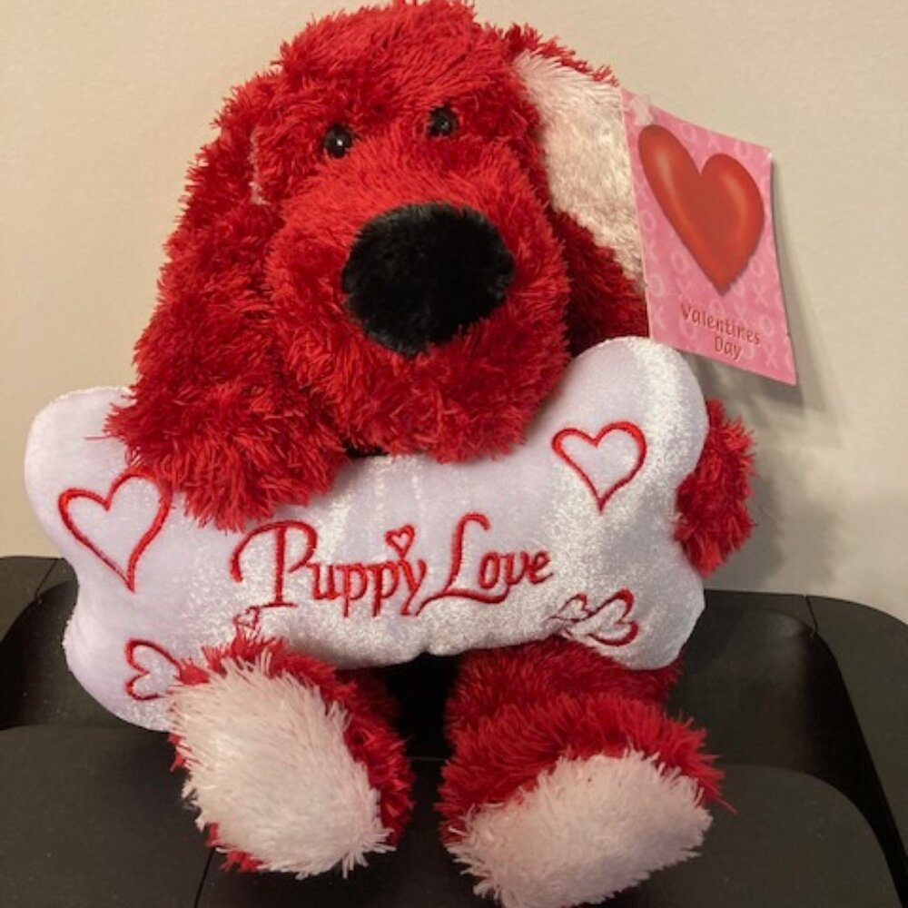 Dan Dee Collectors Choice Red Puppy Dog "Puppy Love" Plush Stuffed Animal 12"